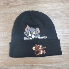 Supreme NYC  Black Tom & Jerry Beanie Embroidered OSFA