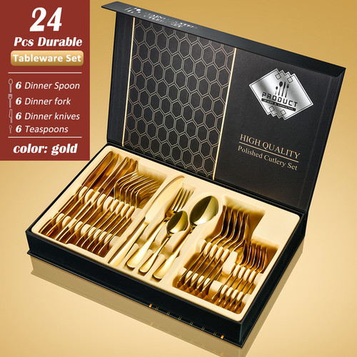 24pc gold stainless steel - 24pc,