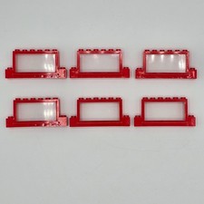 Betta Bilda Windows (6) Red 1960s – All with Clear Panes – Vintage Toy Parts