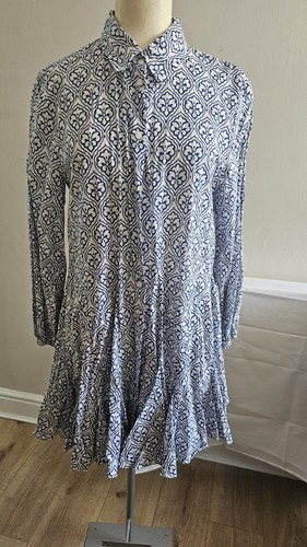 Zara dress blue - blue, white