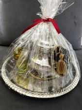 Moroccan 35cm Tray Tea Pot Set Silver Crafted Colour Glasses & Hand Cover & Mat