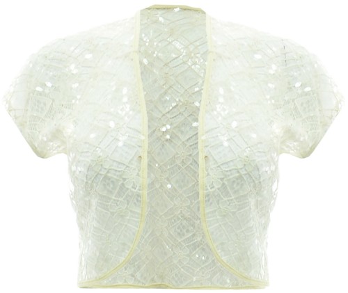 Cream lace bolero - lace,