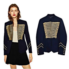 Zara Woman XS Navy Gold