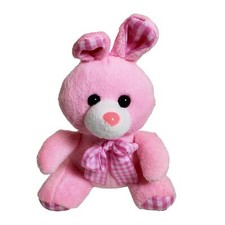 Easter Decorations, Plush Soft Toy Gift - 10cm Clip on Bunny Pink