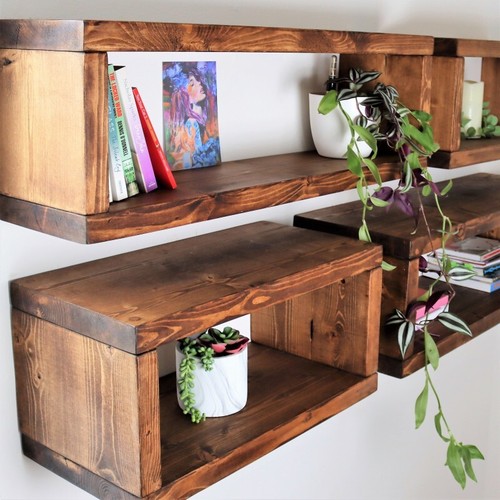 Rustic floating wall - floating, cube