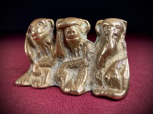 Three wise monkeys sculpture - wise,