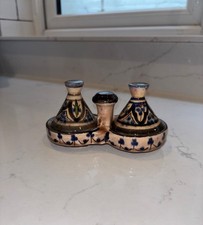 Moroccan tagine ceramic salt, pepper or spice holder, hand painted