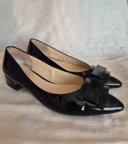 Hogl black patent ballerinas - hogl,