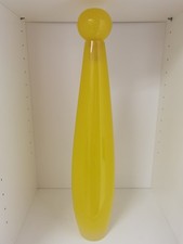 Tall Yellow Elegant Italian Murano Glass Genie Bottle Decanter Ball Stopper 19"
