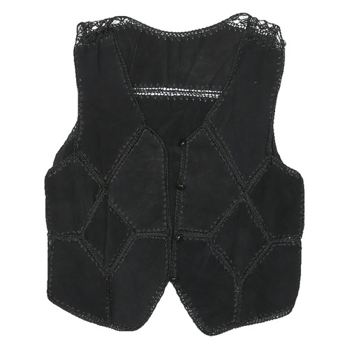 Womens black leather patchwork - leather,