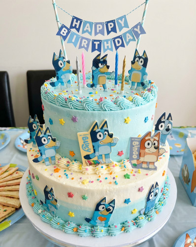 Bluey edible cupcake toppers - bluey,