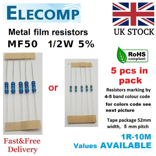 Metal film resistors 5 - metal, 5%