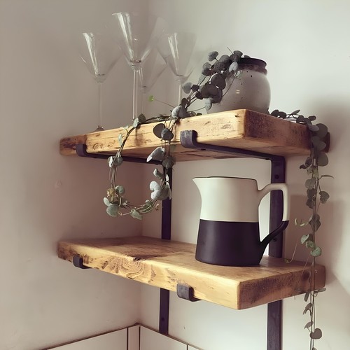 Rustic wooden shelf urban - wooden,
