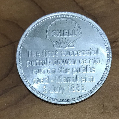 Shell oil aluminium token coin - oil,