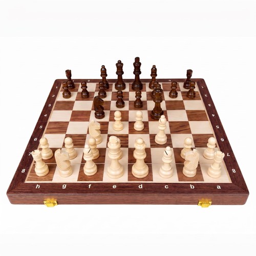 Folding wooden chess set - folding,