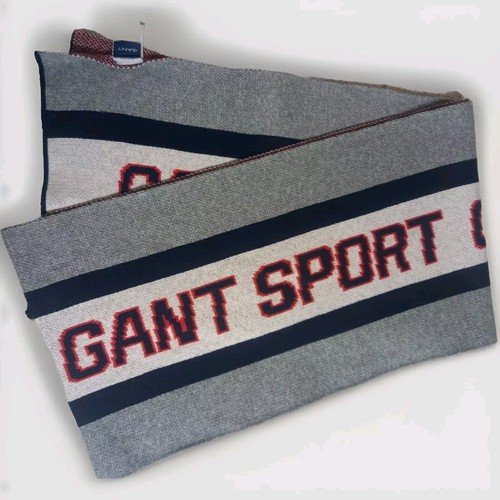 Gant sport scarf grey black - gant,