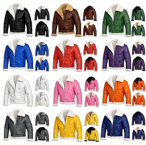 Men shearling leather - men's, b3