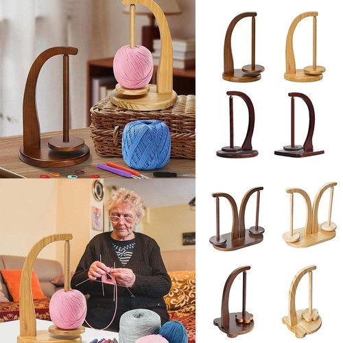 Rotatable yarn holder - yarn, wooden
