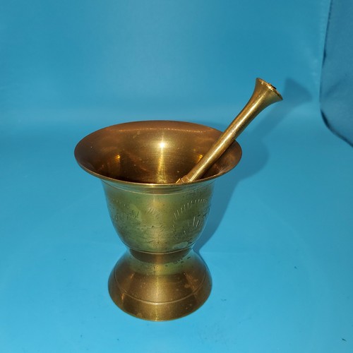 Small solid brass pestle - brass, and