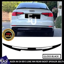 REAR TRUNK BOOT SPOILER WING LIP FOR AUDI A4 B9 S LINE 8W S4 2017+ GLOSSY BLACK