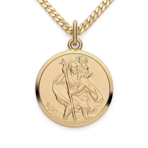 Large gold christopher - gold, st