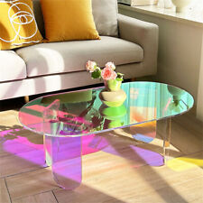 Acrylic Coffee Table Clear Iridescent Side Table Colorful Table Living Room Deco