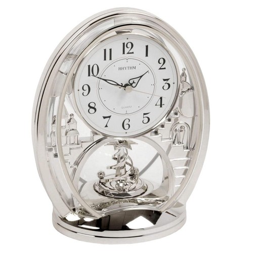 Rhythm oval mantel clock with - oval,