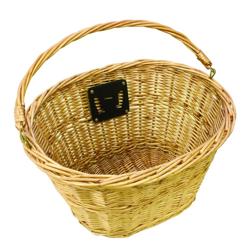 Wicker bike basket - basket, oval