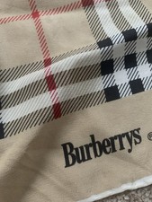 Original Vintage BURBERRY Large SILK Hand Rolled Square Scarf 29 x 29 Inch❤️❤️