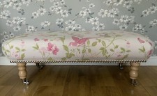 A new footstool in Laura Ashley Summer Palace Cerise fabric