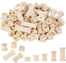 60 Wooden Cotton Reels - Loose