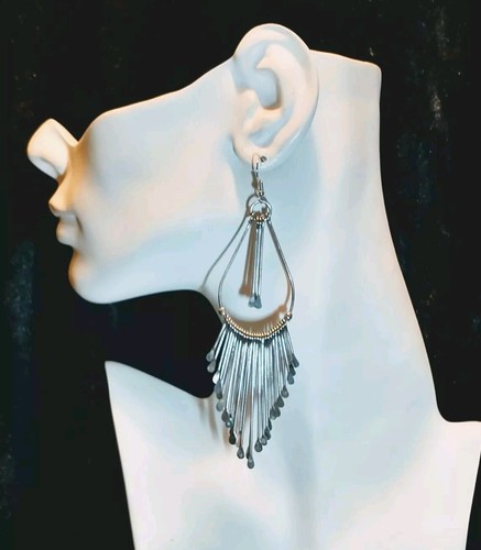 Vtg earrings boho chunky - earrings,