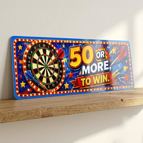 Darts fairground metal sign - metal,