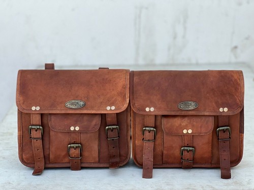 Leather motorcycle panniers - leather,