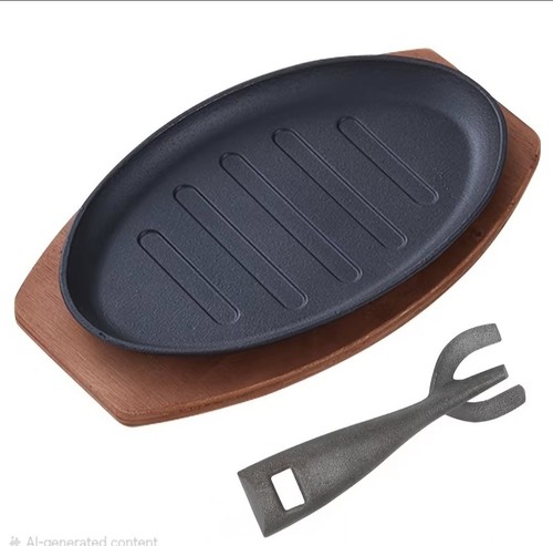 Large cast iron sizzle platter - iron,