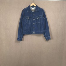 Vintage Lee Storm Rider Denim Jacket 80s Dark Blue Size 42R