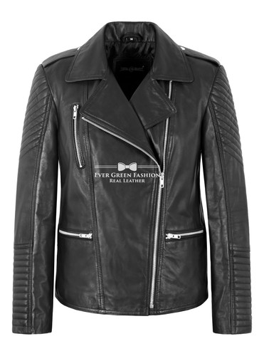 Ladies quilted biker leather - biker,