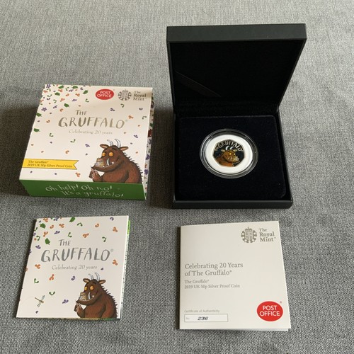 2019 silver proof 50p coin - silver,