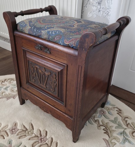 Antique edwardian piano stool - antique,