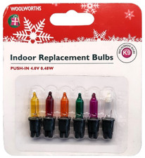 Woolworths 6 X Spare Multi Coloured Bulb Lamp Replacement Christmas Fairy Lights