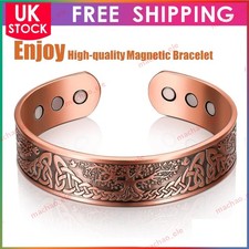 MAGNETIC Solid Pure Copper Tree Of Life Copper Bracelet Bangle Relief Arthritis
