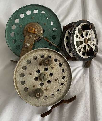 Old fishing reels spools - old,