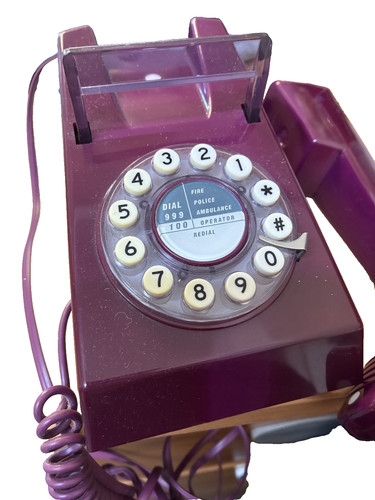 Retro phone purple landline - retro,