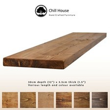 Rustic Floating Shelf Wood Solid Chunky Handmade with Brackets 12x1.5