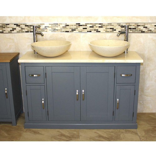 Grey bathroom double vanity - grey,