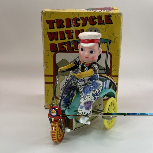 1960 tricycle with bell - with, tin