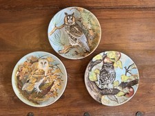 Set of 3 Coalport Owl Plates