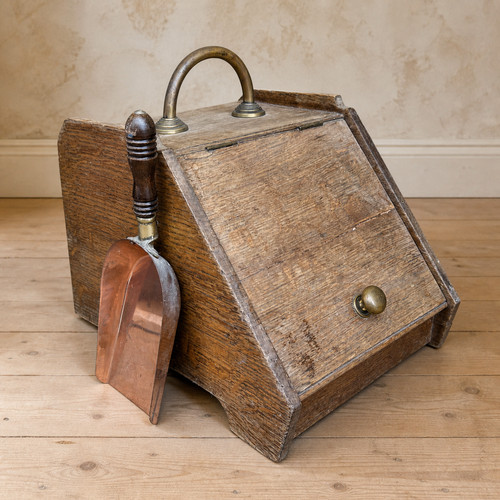 Antique vintage wooden coal - wooden,