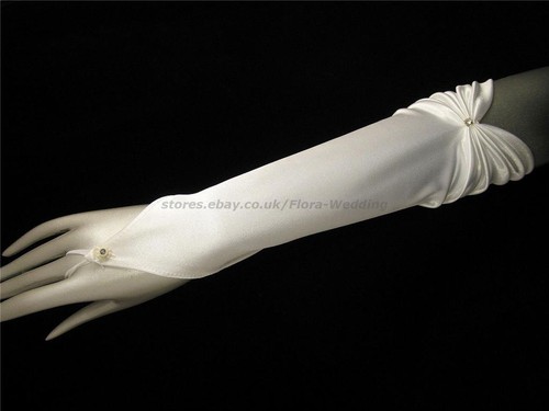 Satin fingerless long - fingerless,