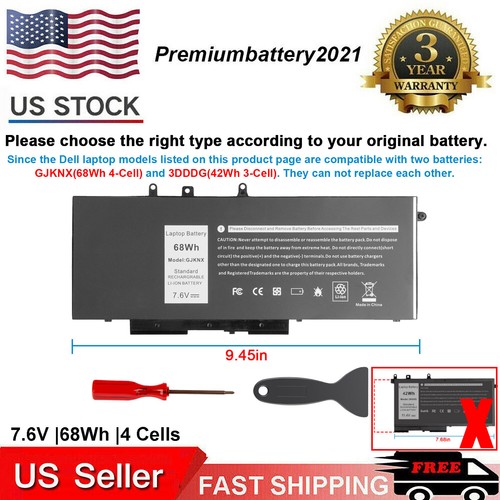 Gjknx 68wh battery for dell - 68wh,
